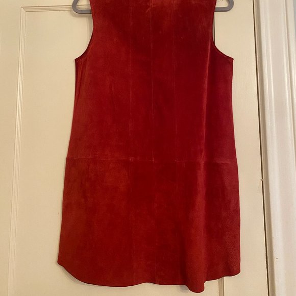 red suede dress zara NWT Zara real leather brick red suede mini shift dress